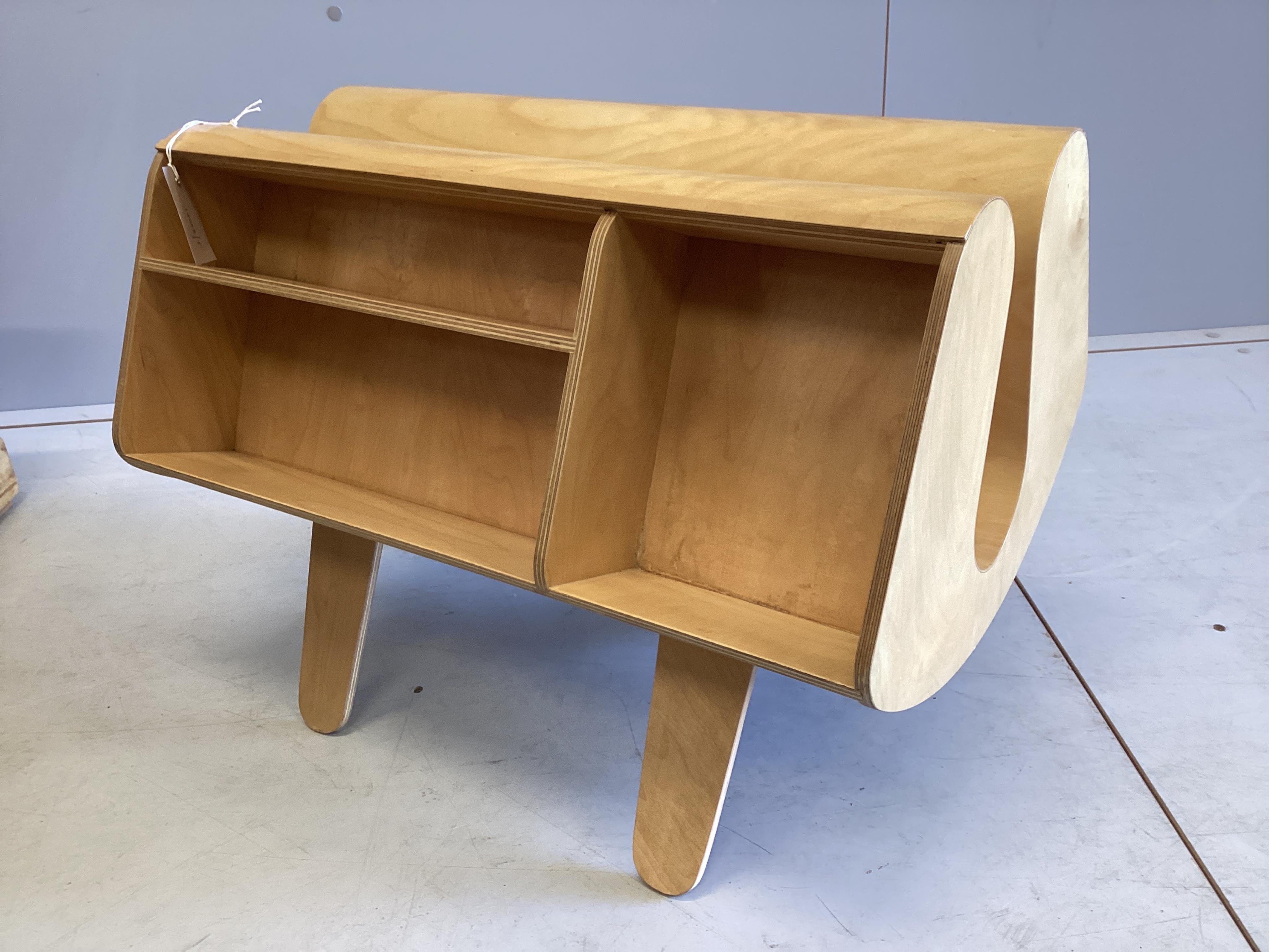 A birch Isokon Penguin Donkey, width 59cm, depth 41cm, height 43cm